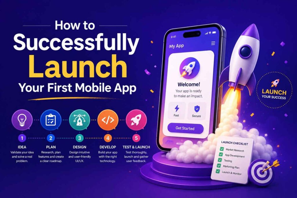 How to successfully launch your first mobile app 
