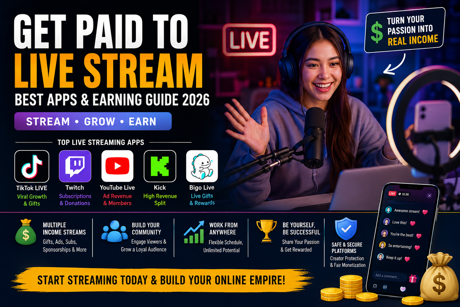 Get Paid to Live Stream App: Best Apps That Pay You to Stream in 2026